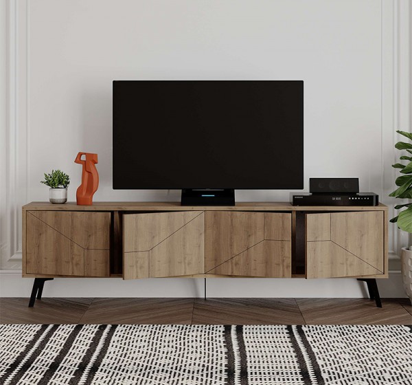Έπιπλο τηλεόρασης Dune Megapap χρώμα ανοιχτό καρυδί 180x29,6x50εκ.