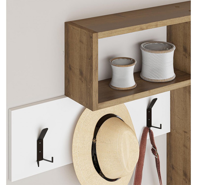 Κρεμάστρα τοίχου Game Megapap χρώμα sapphire oak - λευκό 99,5x15x61εκ.