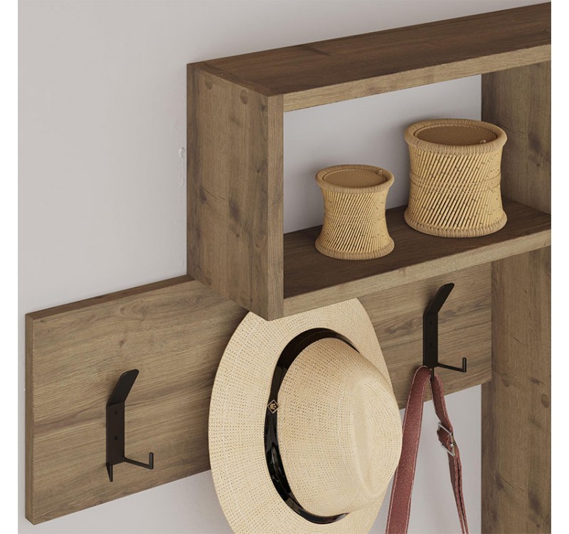 Κρεμάστρα τοίχου Game Megapap χρώμα ανοιχτό καρυδί 99,5x15x61εκ.