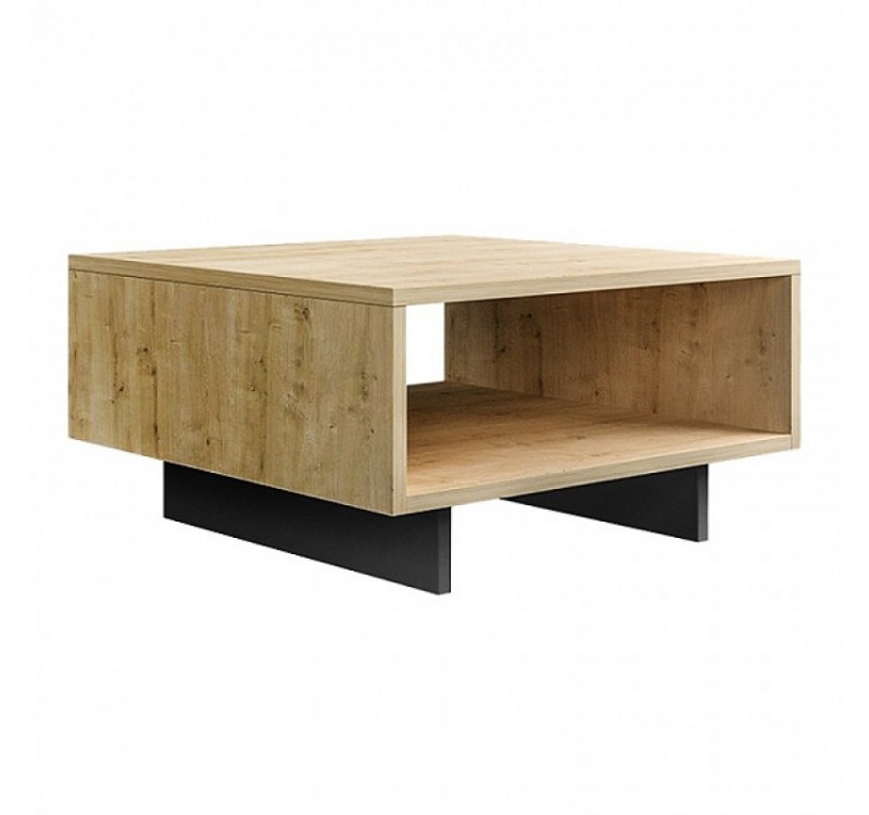 Τραπεζάκι σαλονιού Hola Megapap χρώμα sapphire oak - ανθρακί 60x60x32εκ.