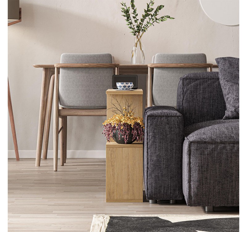 Τραπεζάκι βοηθητικό Homemania Megapap χρώμα sapphire oak 60x20x60εκ.