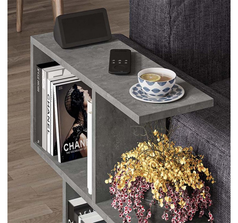 Τραπεζάκι βοηθητικό Homemania Megapap χρώμα γκρι ρετρό 60x20x60εκ.