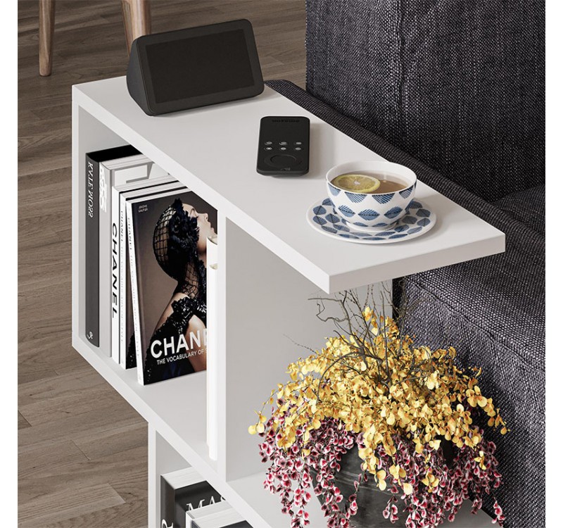 Τραπεζάκι βοηθητικό Homemania Megapap χρώμα λευκό 60x20x60εκ.