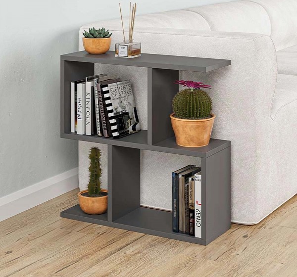 Τραπεζάκι βοηθητικό Homemania Megapap χρώμα ανθρακί 60x20x60εκ.