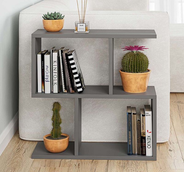 Τραπεζάκι βοηθητικό Homemania Megapap χρώμα ανθρακί 60x20x60εκ.