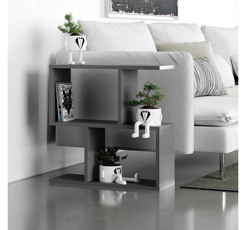 Τραπεζάκι βοηθητικό Homemania Megapap χρώμα ανθρακί 60x20x60εκ.