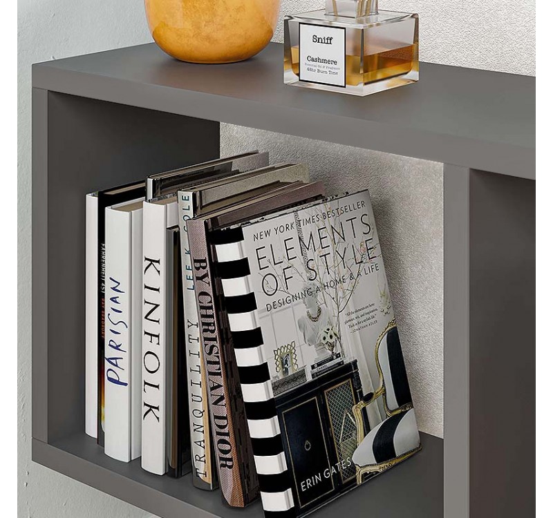 Τραπεζάκι βοηθητικό Homemania Megapap χρώμα ανθρακί 60x20x60εκ.