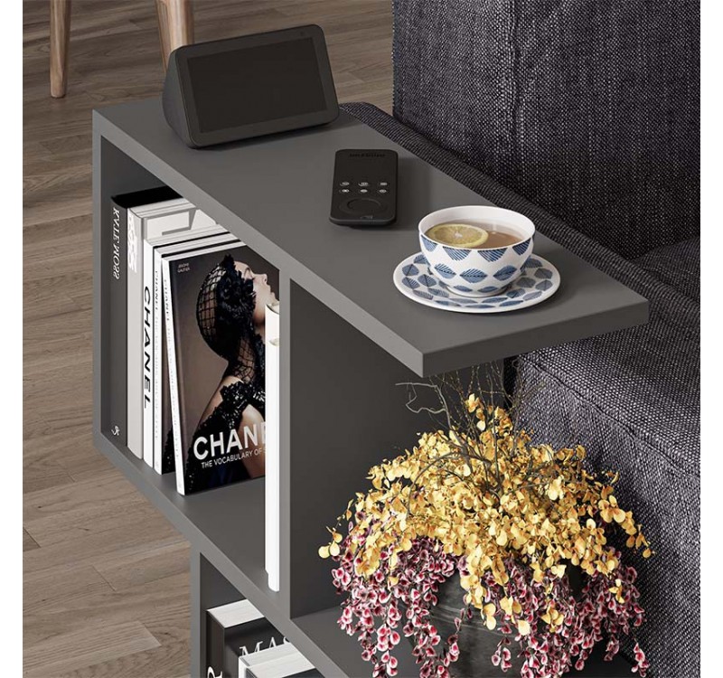 Τραπεζάκι βοηθητικό Homemania Megapap χρώμα ανθρακί 60x20x60εκ.