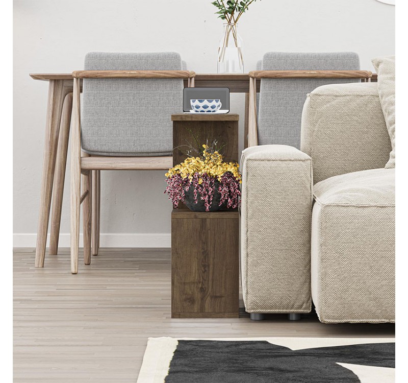 Τραπεζάκι βοηθητικό Homemania Megapap χρώμα ανοιχτό καρυδί 60x20x60εκ.