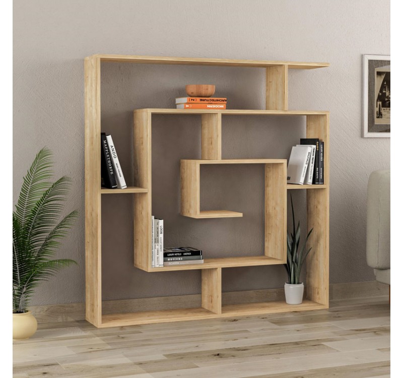 Βιβλιοθήκη Labirent Megapap χρώμα sapphire oak 125x22x129εκ.