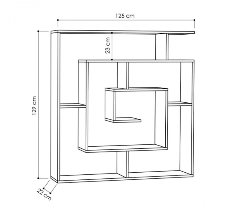Βιβλιοθήκη Labirent Megapap χρώμα sapphire oak 125x22x129εκ.