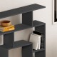 Βιβλιοθήκη Labirent Megapap χρώμα ανθρακί 125x22x129εκ.