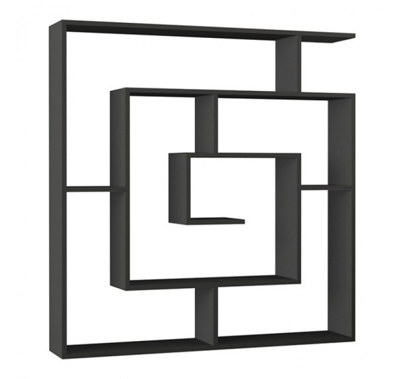 Βιβλιοθήκη Labirent Megapap χρώμα ανθρακί 125x22x129εκ.