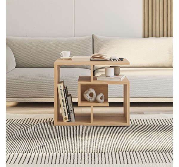 Τραπεζάκι βοηθητικό Labirent Megapap χρώμα sapphire oak 54x40x45εκ.