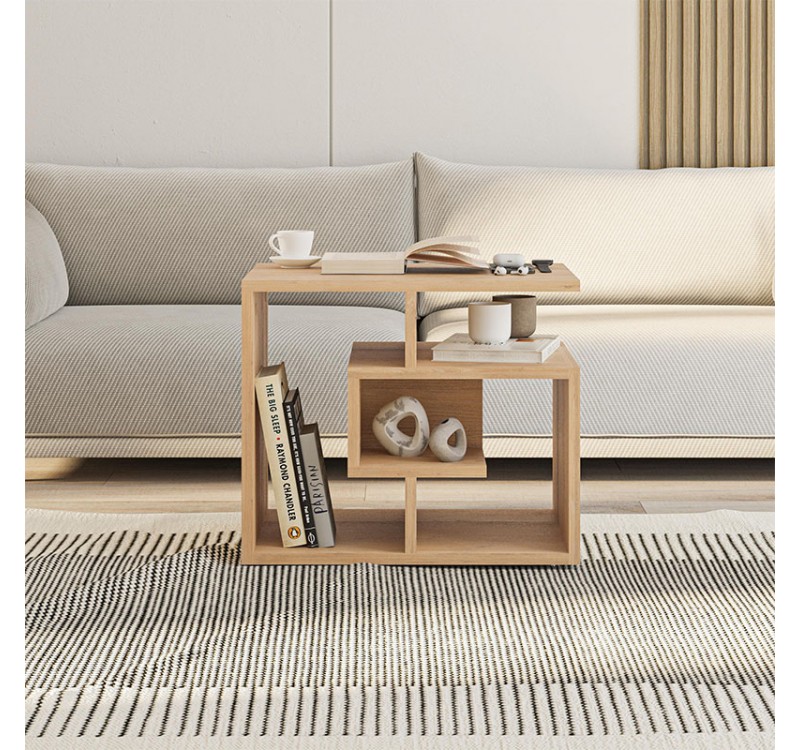 Τραπεζάκι βοηθητικό Labirent Megapap χρώμα sapphire oak 54x40x45εκ.