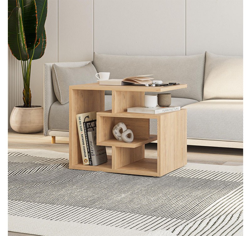 Τραπεζάκι βοηθητικό Labirent Megapap χρώμα sapphire oak 54x40x45εκ.