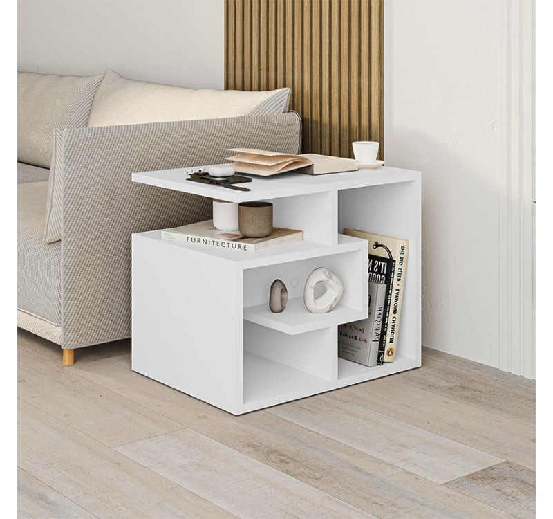 Τραπεζάκι βοηθητικό Labirent Megapap Megapap χρώμα λευκό 54x40x45εκ.