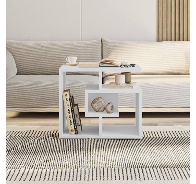 Τραπεζάκι βοηθητικό Labirent Megapap Megapap χρώμα λευκό 54x40x45εκ.