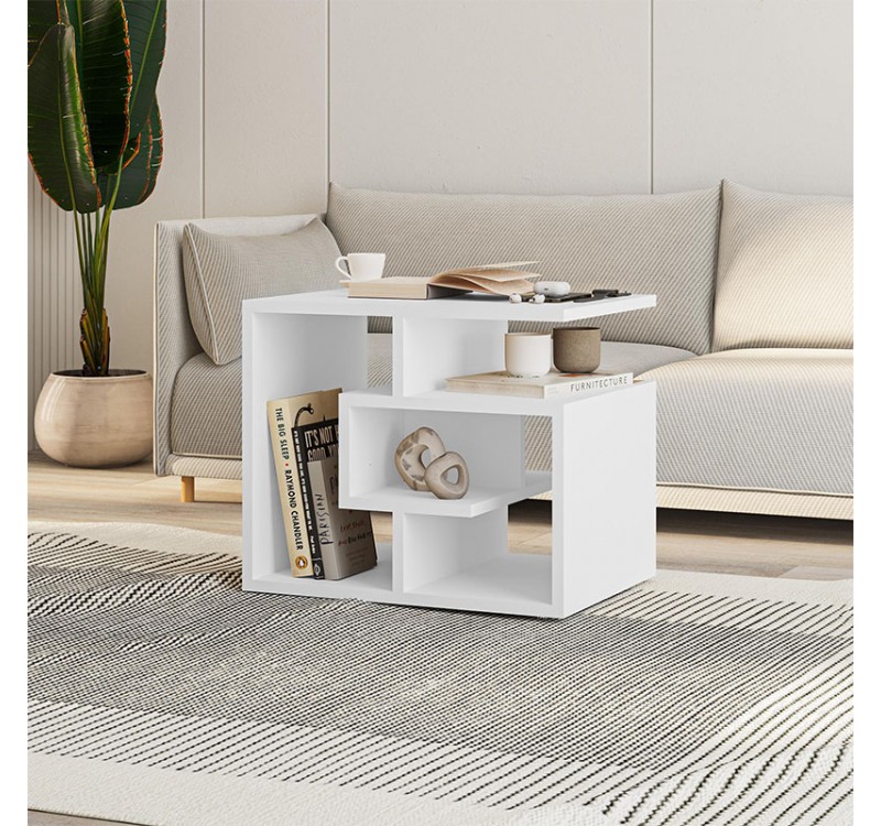 Τραπεζάκι βοηθητικό Labirent Megapap Megapap χρώμα λευκό 54x40x45εκ.