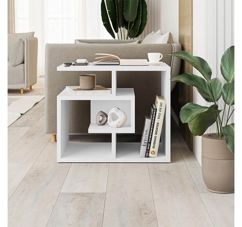 Τραπεζάκι βοηθητικό Labirent Megapap Megapap χρώμα λευκό 54x40x45εκ.