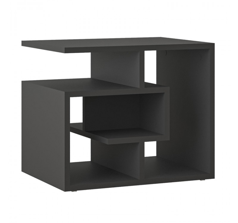 Τραπεζάκι βοηθητικό Labirent Megapap χρώμα ανθρακί 54x40x45εκ.