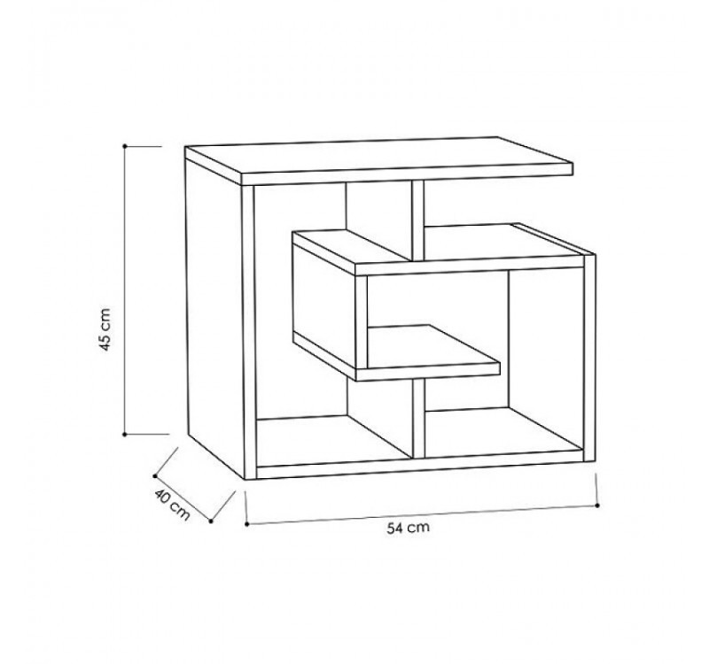 Τραπεζάκι βοηθητικό Labirent Megapap χρώμα ανθρακί 54x40x45εκ.