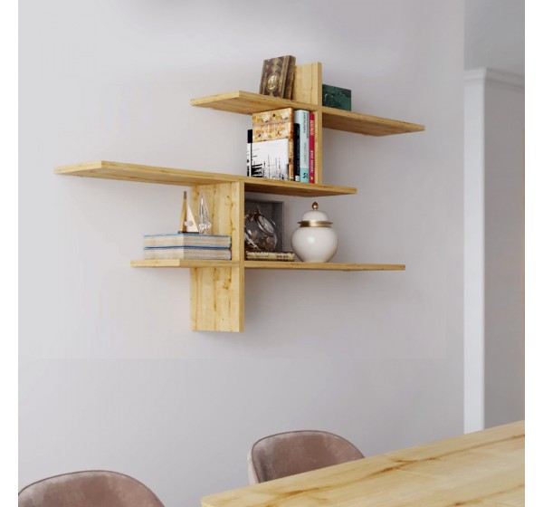 Ραφιέρα τοίχου Leo Megapap χρώμα sapphire oak 123x22x80εκ.