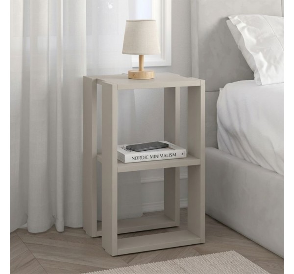 Κομοδίνο - Τραπεζάκι βοηθητικό Lonie Megapap χρώμα sandstone 34x30x55εκ.