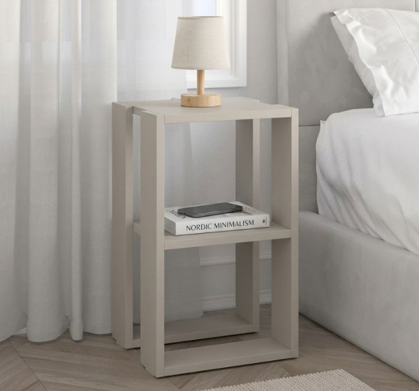 Κομοδίνο - Τραπεζάκι βοηθητικό Lonie Megapap χρώμα sandstone 34x30x55εκ.