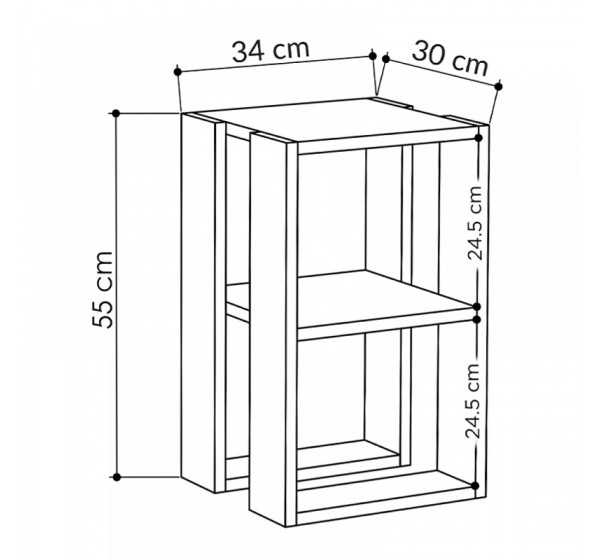 Κομοδίνο - Τραπεζάκι βοηθητικό Lonie Megapap χρώμα sandstone 34x30x55εκ.