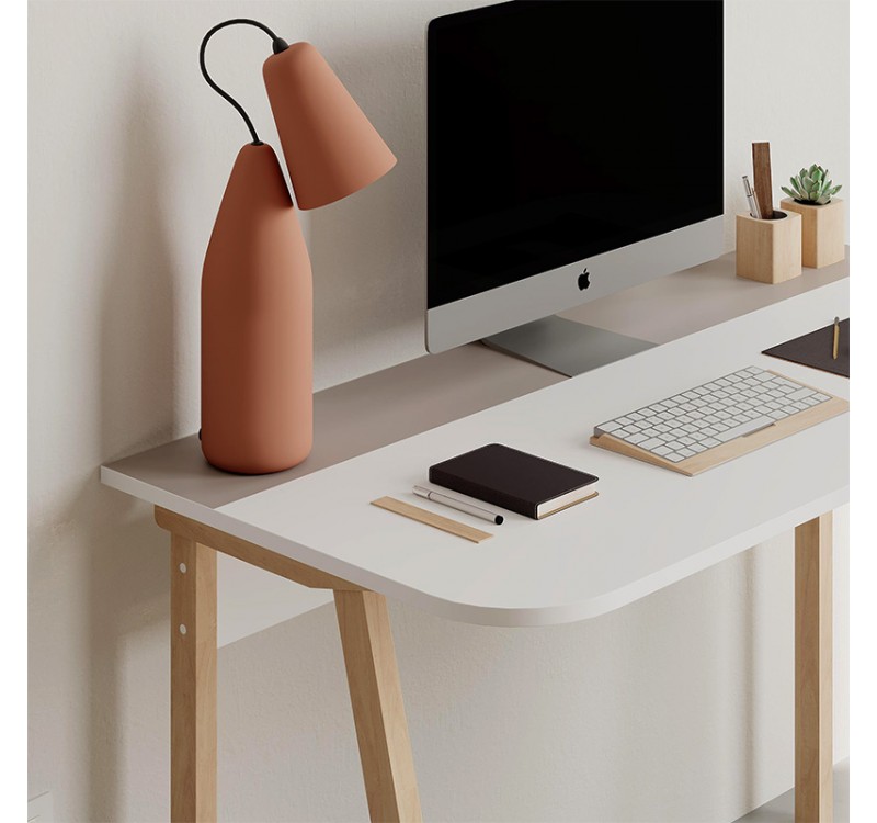 Γραφείο εργασίας Luton Megapap χρώμα ανοιχτή μόκα/λευκό 120x60x75εκ.