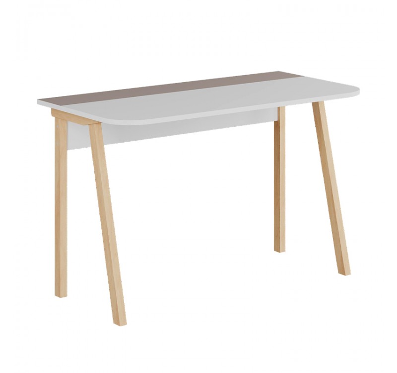 Γραφείο εργασίας Luton Megapap χρώμα ανοιχτή μόκα/λευκό 120x60x75εκ.