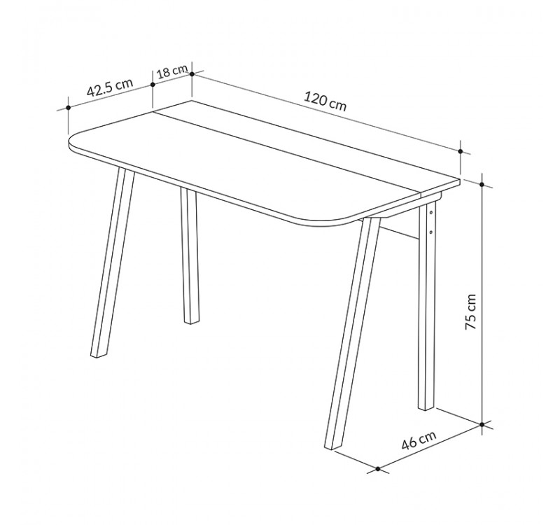 Γραφείο εργασίας Luton Megapap χρώμα ανοιχτή μόκα/λευκό 120x60x75εκ.