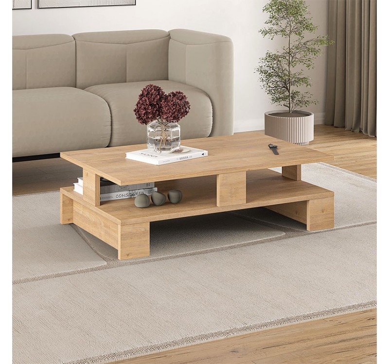 Τραπεζάκι σαλονιού Mansu Megapap χρώμα sapphire oak 80x50x27εκ.