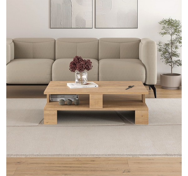 Τραπεζάκι σαλονιού Mansu Megapap χρώμα sapphire oak 80x50x27εκ.
