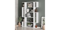 Βιβλιοθήκη Mito Megapap χρώμα λευκό 108x25x161εκ.