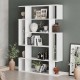 Βιβλιοθήκη Mito Megapap χρώμα λευκό 108x25x161εκ.