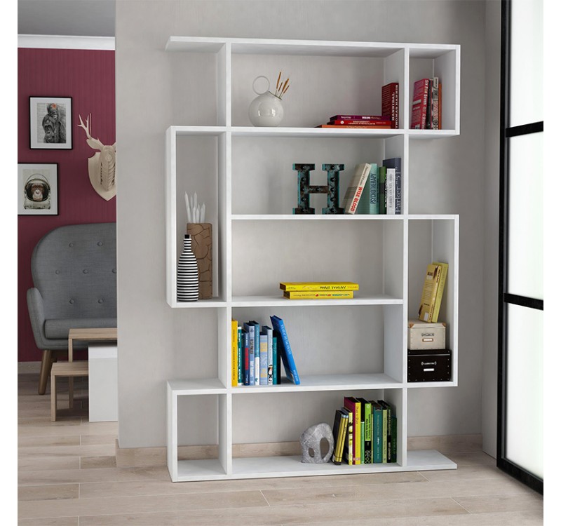 Βιβλιοθήκη Mito Megapap χρώμα λευκό 108x25x161εκ.