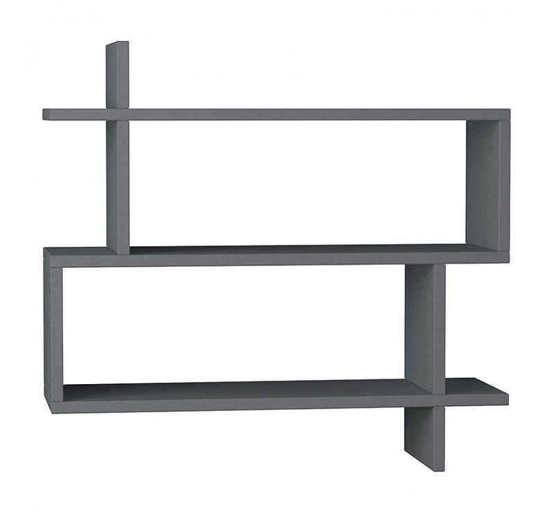 Ραφιέρα τοίχου Paralel Megapap χρώμα ανθρακί 70x22x65εκ.