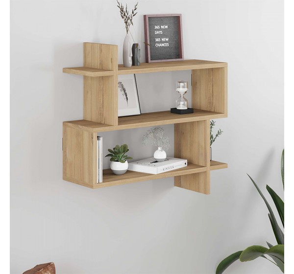 Ραφιέρα τοίχου Paralel Megapap χρώμα sapphire oak 70x22x65εκ.
