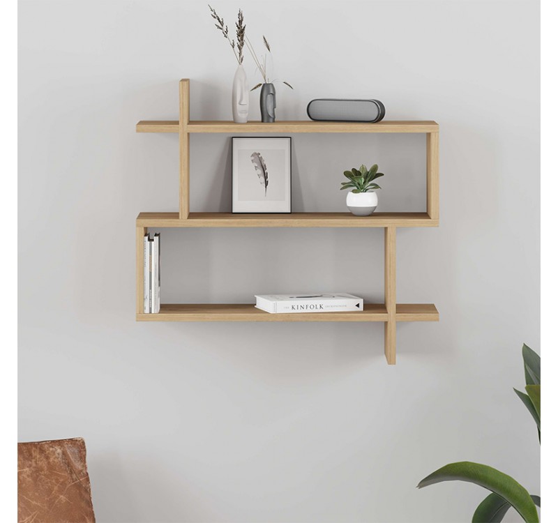 Ραφιέρα τοίχου Paralel Megapap χρώμα sapphire oak 70x22x65εκ.