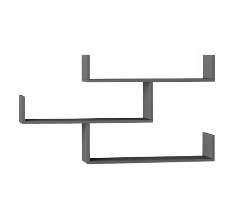 Ραφιέρα τοίχου Tibet Megapap χρώμα ανθρακί 119x22x66εκ.