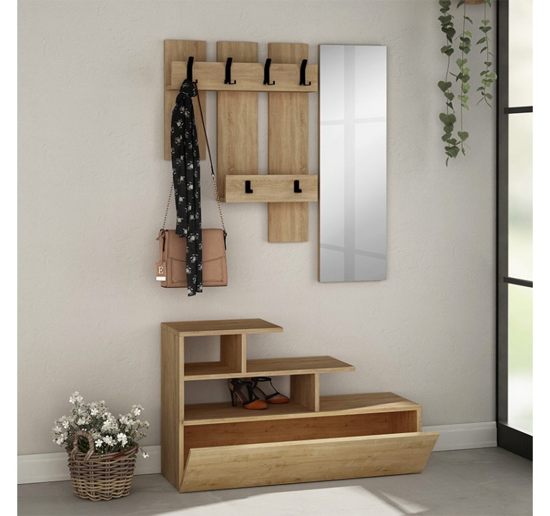 Έπιπλο εισόδου Vesty Megapap χρώμα sapphire oak 100x30x61εκ.