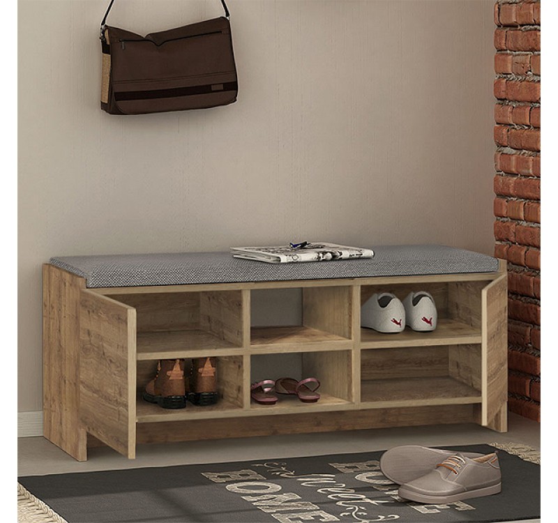 Παπουτσοθήκη Zulla Megapap χρώμα ανοιχτό καρυδί 110x37x43εκ.