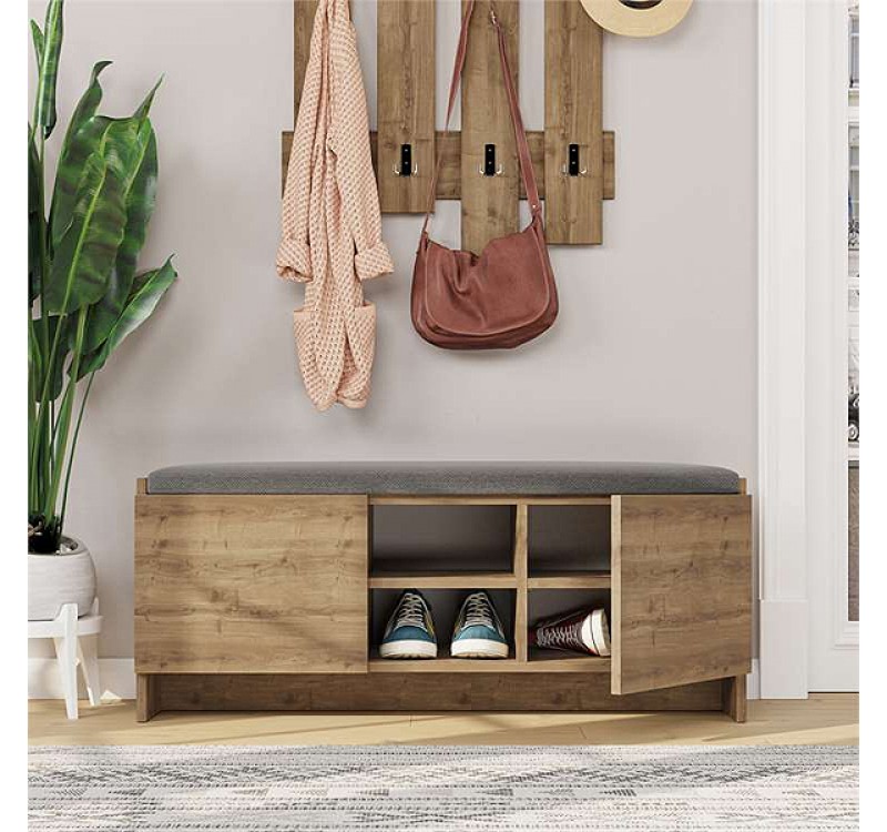 Παπουτσοθήκη Zulla Megapap χρώμα ανοιχτό καρυδί 110x37x43εκ.