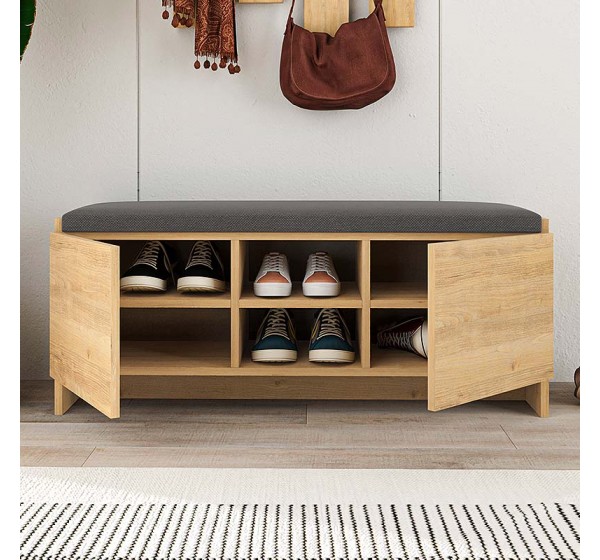 Παπουτσοθήκη Zulla Megapap χρώμα sapphire oak 110x37x43εκ.
