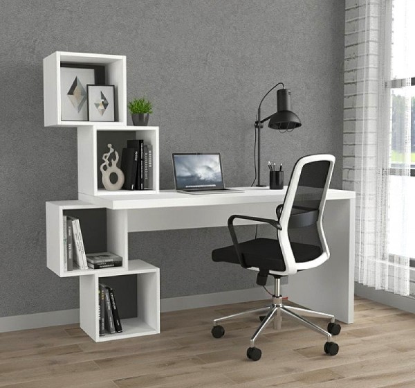 Γραφείο εργασίας Balance Megapap χρώμα λευκό 153,5x60x140εκ