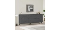 Μπουφές Dune Megapap χρώμα ανθρακί 184x35x77,4εκ.