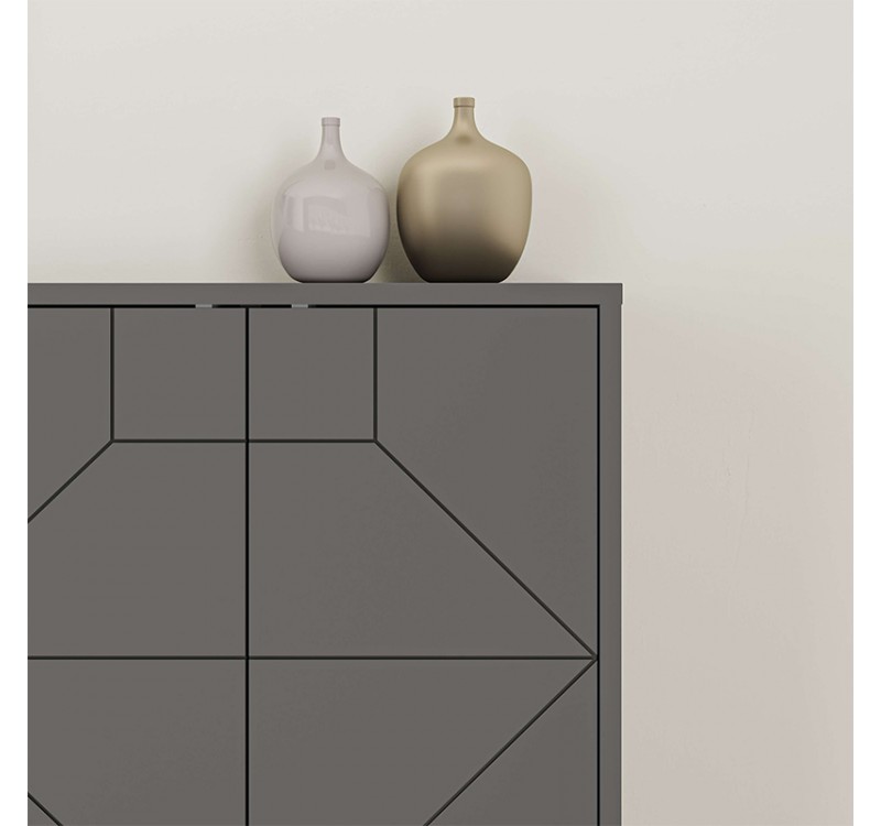 Μπουφές Dune Megapap χρώμα ανθρακί 184x35x77,4εκ.