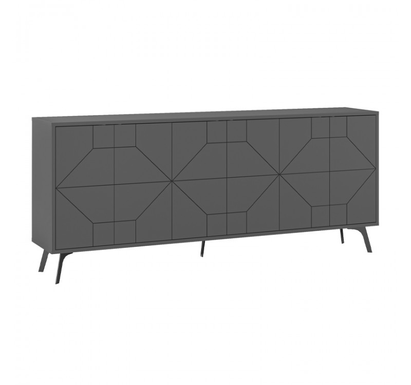 Μπουφές Dune Megapap χρώμα ανθρακί 184x35x77,4εκ.